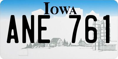 IA license plate ANE761