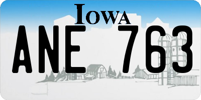 IA license plate ANE763
