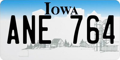 IA license plate ANE764