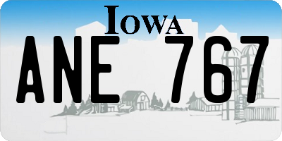 IA license plate ANE767