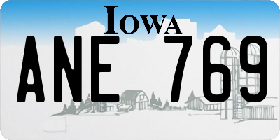 IA license plate ANE769