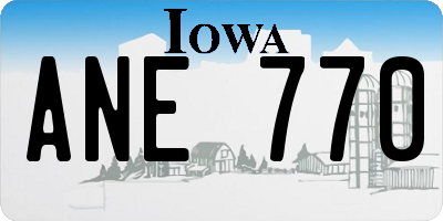 IA license plate ANE770