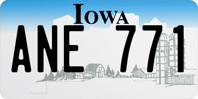 IA license plate ANE771