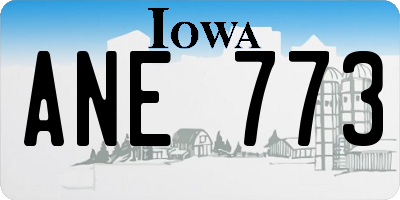 IA license plate ANE773