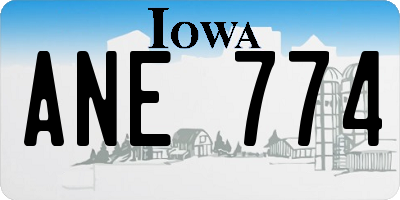 IA license plate ANE774
