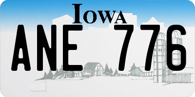 IA license plate ANE776