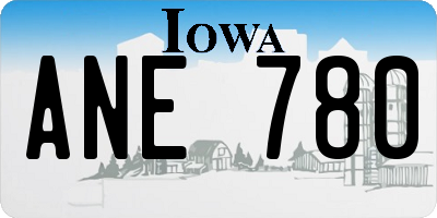 IA license plate ANE780