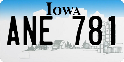 IA license plate ANE781