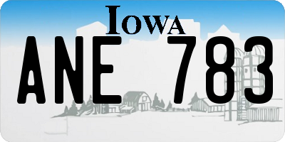 IA license plate ANE783