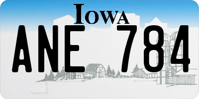 IA license plate ANE784