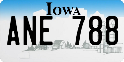 IA license plate ANE788