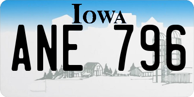 IA license plate ANE796