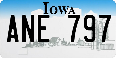 IA license plate ANE797