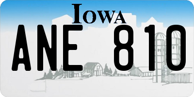 IA license plate ANE810