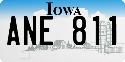 IA license plate ANE811