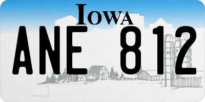 IA license plate ANE812