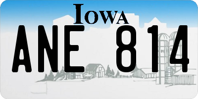 IA license plate ANE814