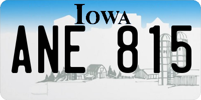 IA license plate ANE815