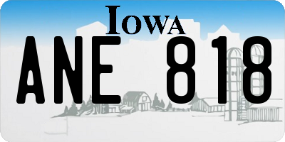 IA license plate ANE818