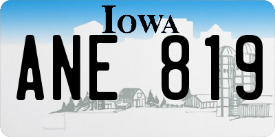 IA license plate ANE819