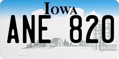 IA license plate ANE820