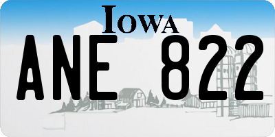 IA license plate ANE822
