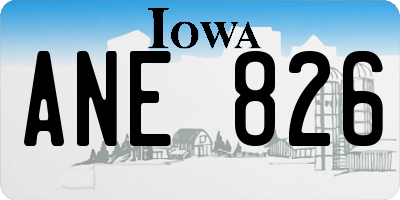 IA license plate ANE826