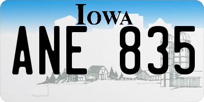 IA license plate ANE835
