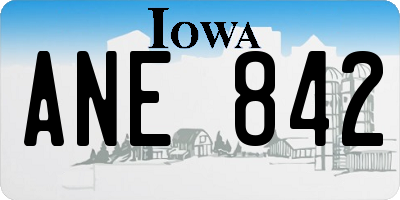IA license plate ANE842