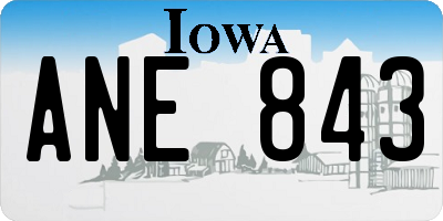 IA license plate ANE843