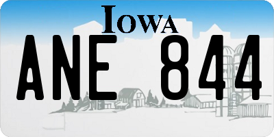 IA license plate ANE844