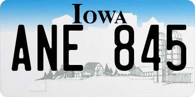 IA license plate ANE845
