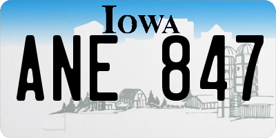 IA license plate ANE847