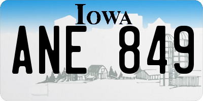 IA license plate ANE849