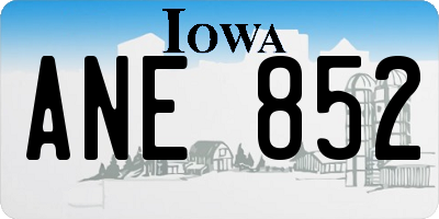 IA license plate ANE852