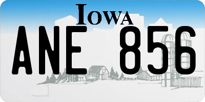 IA license plate ANE856