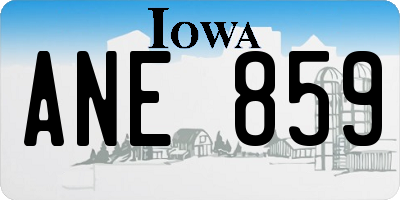 IA license plate ANE859