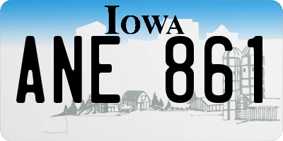 IA license plate ANE861
