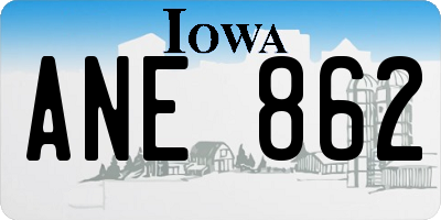 IA license plate ANE862