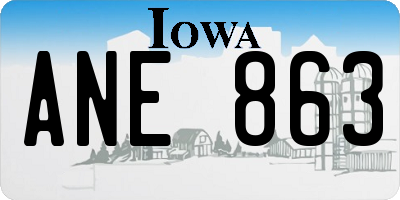 IA license plate ANE863