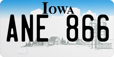IA license plate ANE866