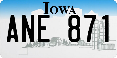 IA license plate ANE871
