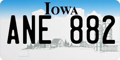 IA license plate ANE882