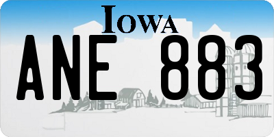 IA license plate ANE883