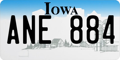 IA license plate ANE884