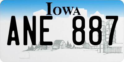 IA license plate ANE887