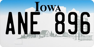 IA license plate ANE896
