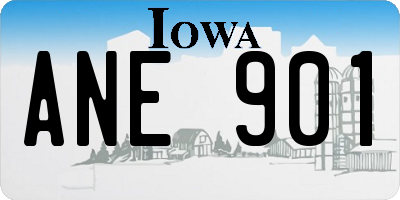 IA license plate ANE901