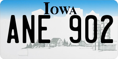 IA license plate ANE902