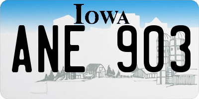 IA license plate ANE903
